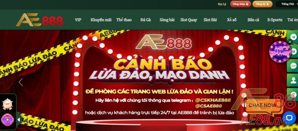 Truy cập vào trang chủ của nhà cái AE88 